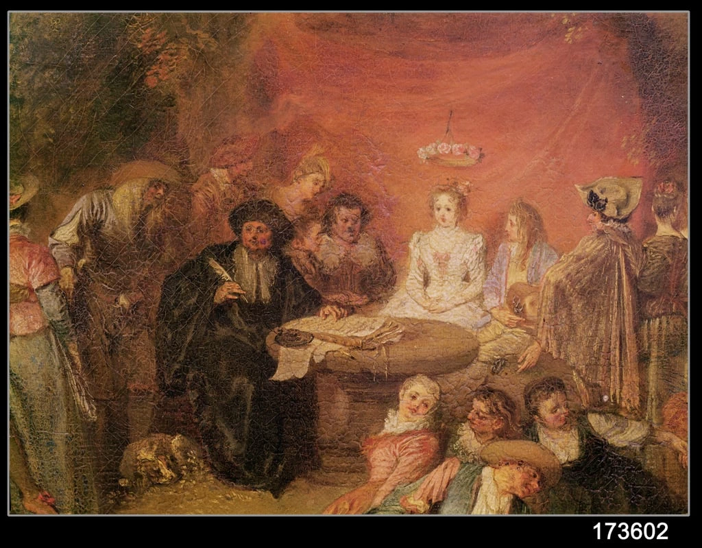 La tavola degli sposi, particolare di Il contratto di matrimonio - Prado, Madrid
